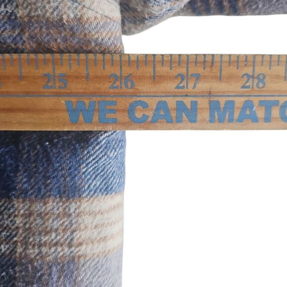 Dickies Vintage Plaid Flannel Quilted Jacket Brown Blue Checkered Zip-Up Sz XL - Picture 11 of 15